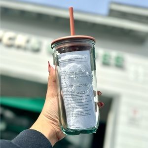 Starbucks 2024 Terracotta Recycled Triangle Glass Cold Cup Tumbler. NWT! HTF!!